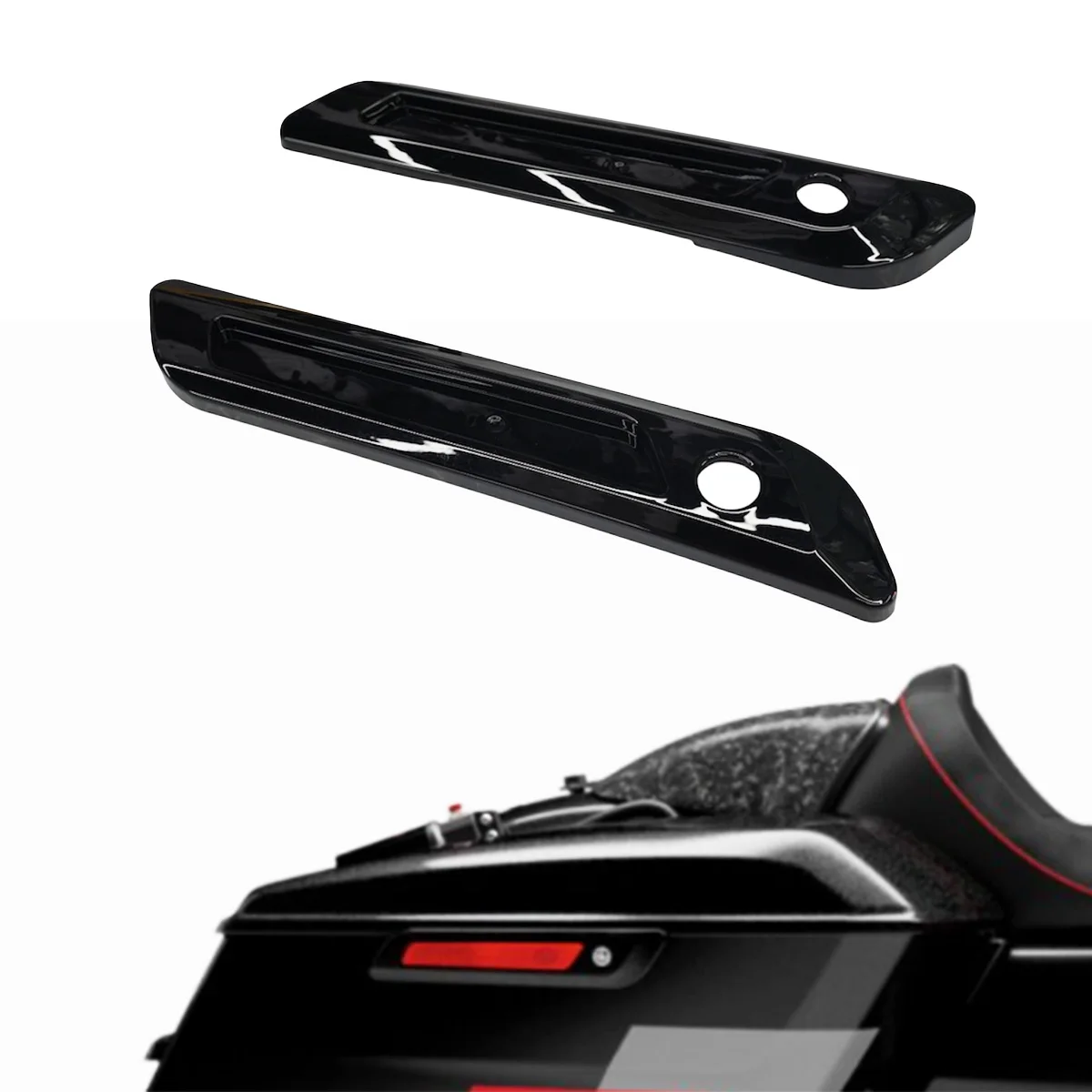 

Gloss Black Saddlebag Hinge Latch Covers For Harley Davidson Touring CVO 2023 2024 2025 Road Glide ST Street Glide Ultra Models