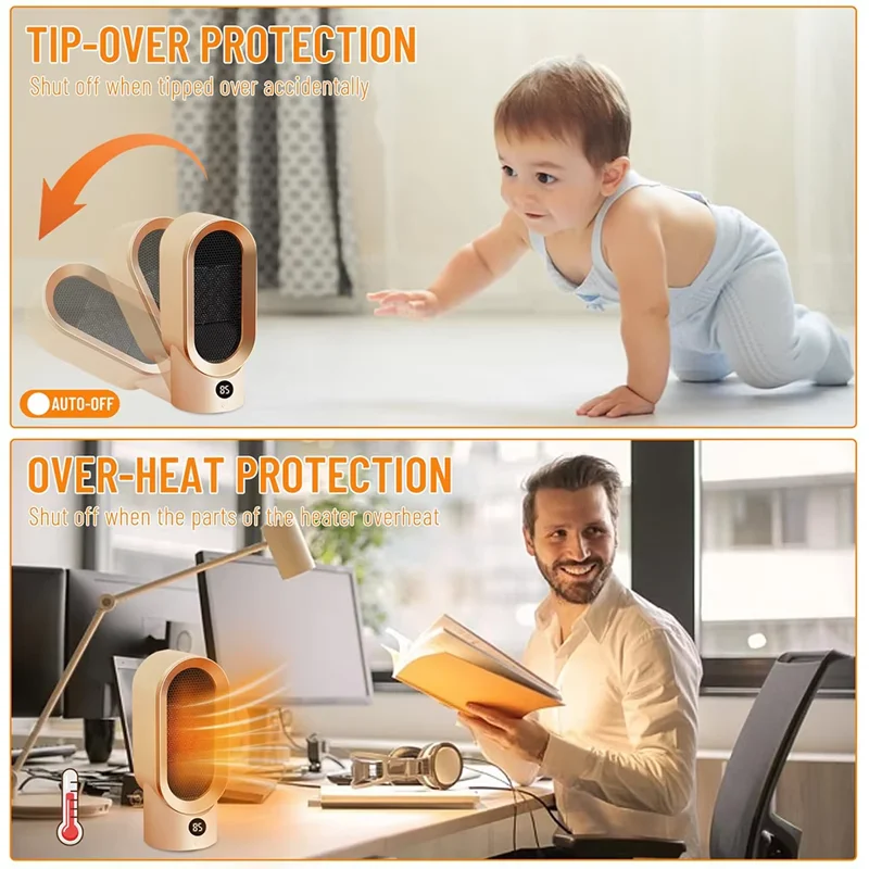 جديد عالية الطاقة الأوروبية والأمريكية القياسية سخان سطح المكتب السيراميك PTC المنزلية جهاز تدفئة القدمين سخان كهربائي