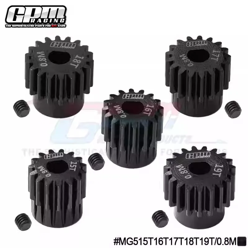 GPM Chrome Steel Motor Gear 15T-19T RC Motor Gear (32P/0.8M, Hole Diameter 5mm)