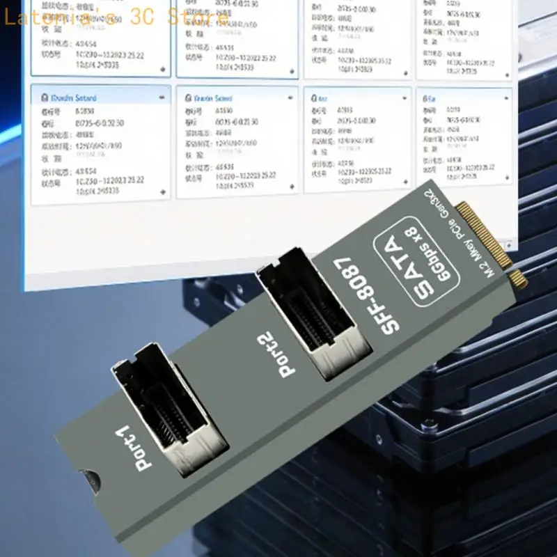 Routing-Erweiterungskarte für acht Laufwerke mit zwei SFF-8087-Ausgängen, M-Key-PCIe-Karte für internes Speicherlayout und – Detail 5