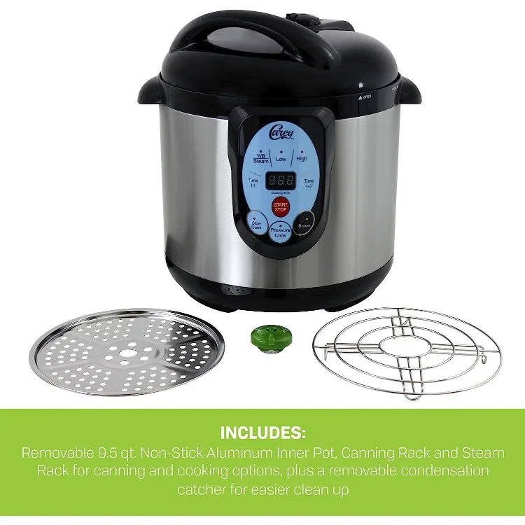 CAREY-Panela De Pressão Elétrica Inteligente, Canner De Aço Inoxidável, DPC-9SS, 9.5 Qt