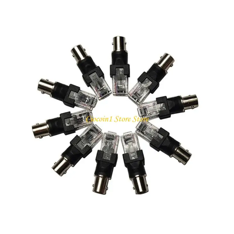 A3PC BNC Female to RJ45 Male Coaxial Connectors Adapter for Line Testing Equipment
