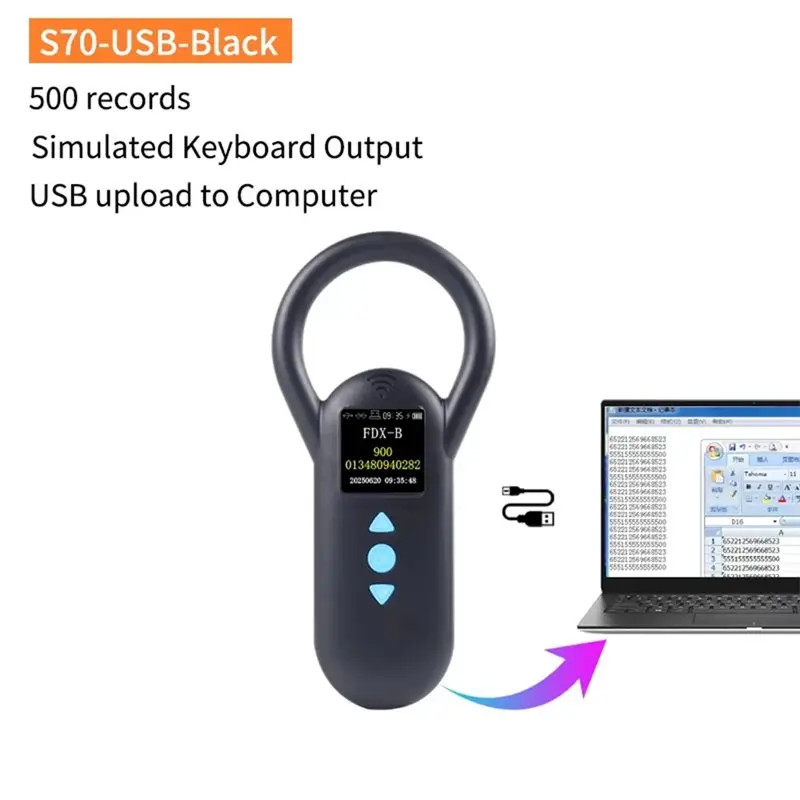 New Tech Cat Dog Microchip Scanner Animal RFID Reader 134.2Khz 125Khz USB/Bluetooth FDX-B Glass Chip Identification Tag Reader A