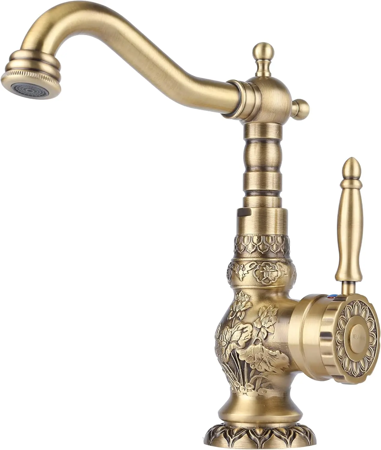 

Brass Kitchen Faucet Antique Single Handle Bathroom Faucet, Mixer Tap Bronze Multifunctional, 360 Degree Swivel Spout Bathroom S