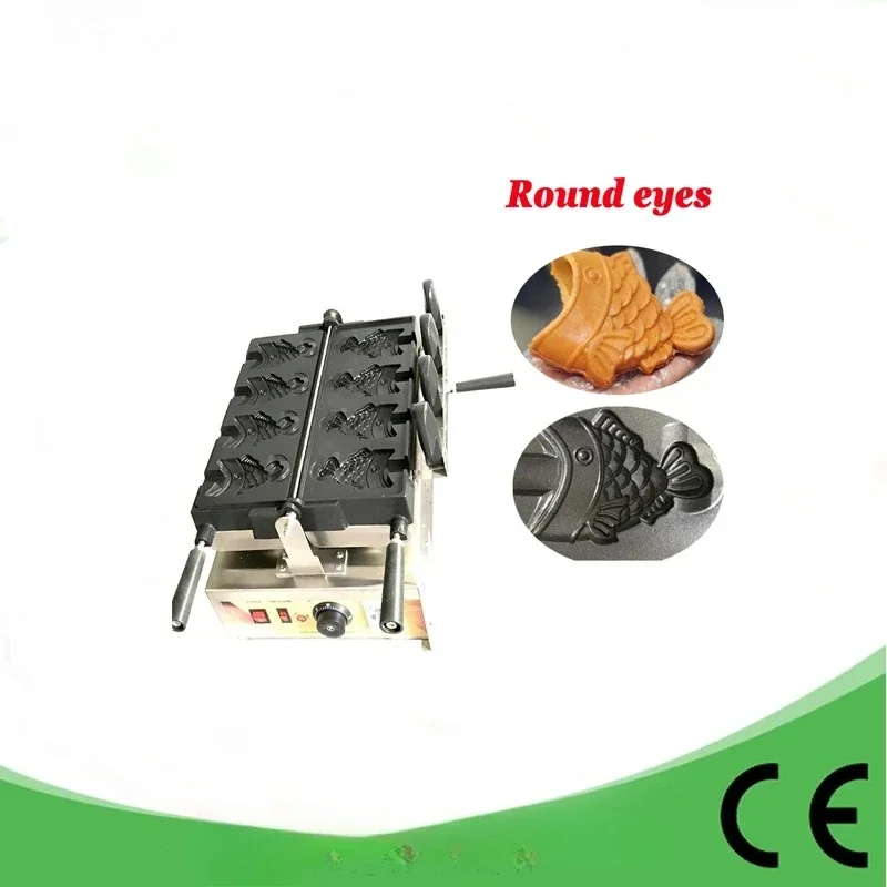 

Commercial Electric Fish Bread Ice Cream Taiyaki Makers 220V 110V Open Mouth Snapper Cone Waffle Machines Iron Bak