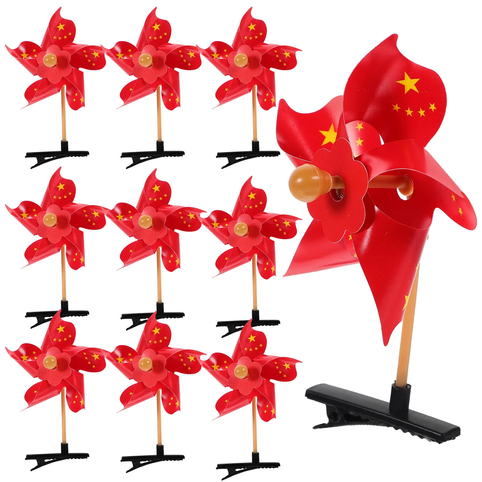 

20 pcs Star Windmill Hair Clips Pentagram Pinwheel for Girls Sweet Decorative Pink Purple Silver Metal Plastic Safe Practical