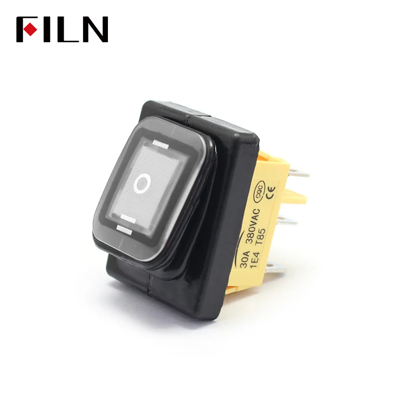 เปิดปิด 30A/250V Heavy Duty 6 ขา DPDT IP67 กันน้ํา T85 Auto เรือ Marine สลับ Rocker Switch LED 12V 220V 30x22 มม.