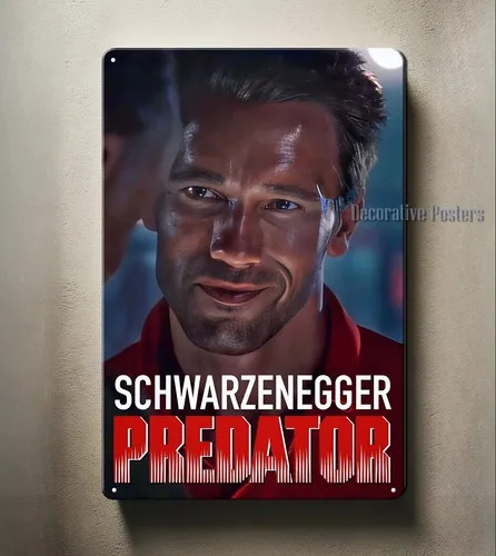 Predator Schwarzenegger Movie Metal Poster - Sign Size:  ()