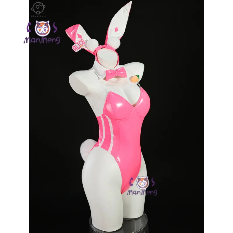 

AL-1S‌ Alice Cosplay Costume Anime Game N i k k e Women Sweet Pink Rabbit Girl Collar Knot Headpiece Halloween Party set