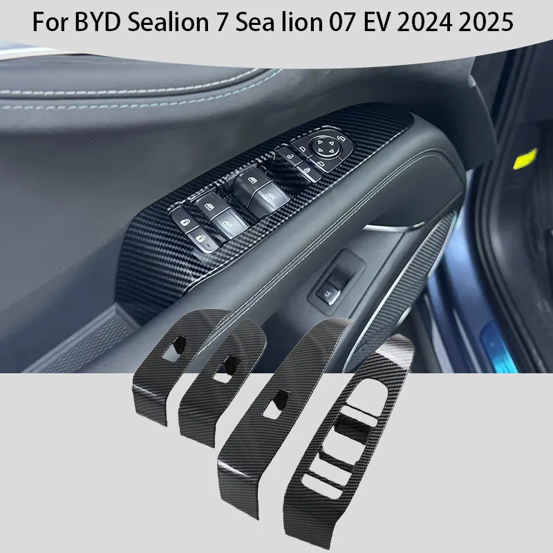 

Панель переключателя окна автомобиля, рамка, отделка, внутренние наклейки для BYD Sealion 7 Sea lion 07 EV LHD RHD 2024 2025