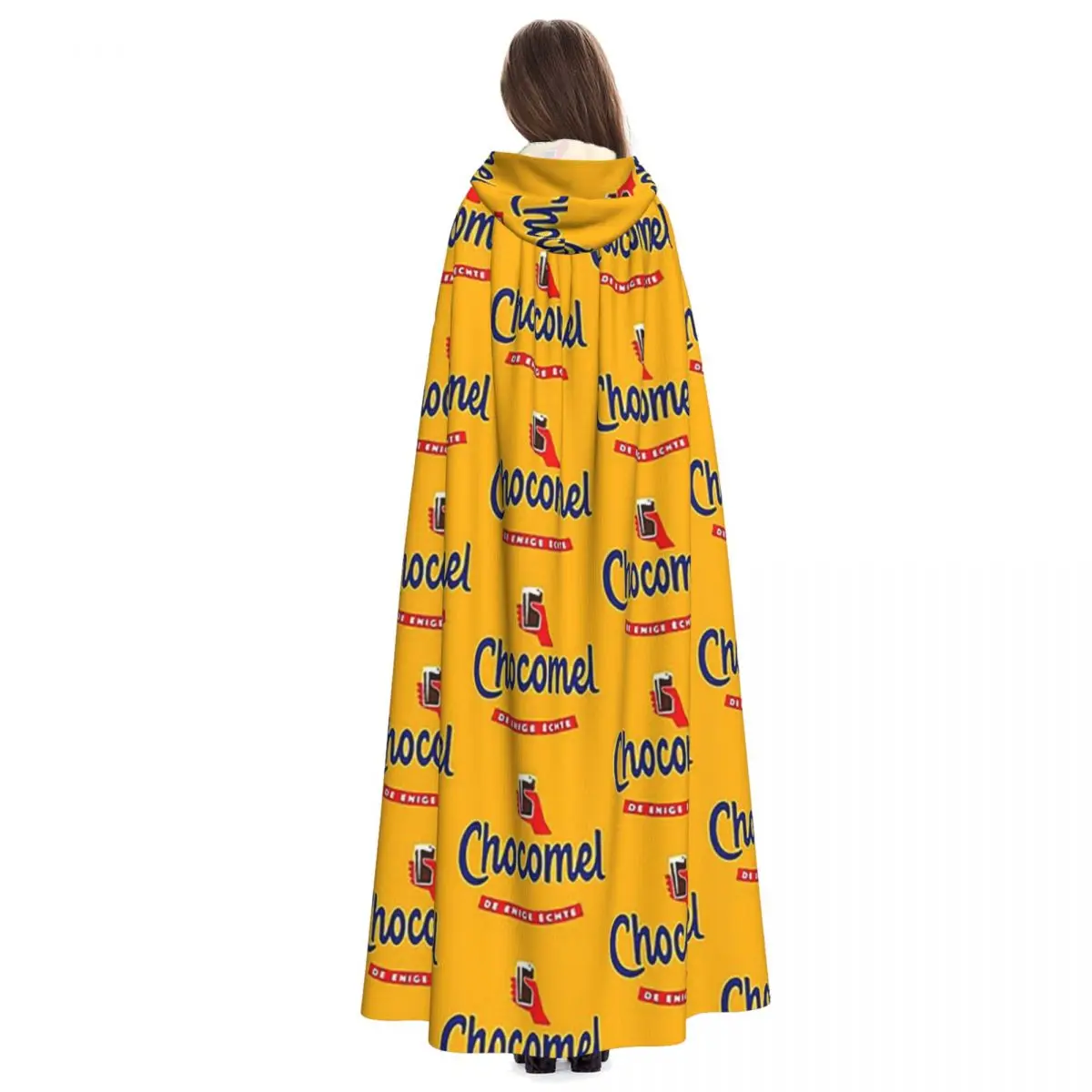 Chocomel Chocolademelk Nederland Long Hooded Cloak Witch Medieval Costume Cosplay Cape HalloweenCoat Adult Unisex - view 2