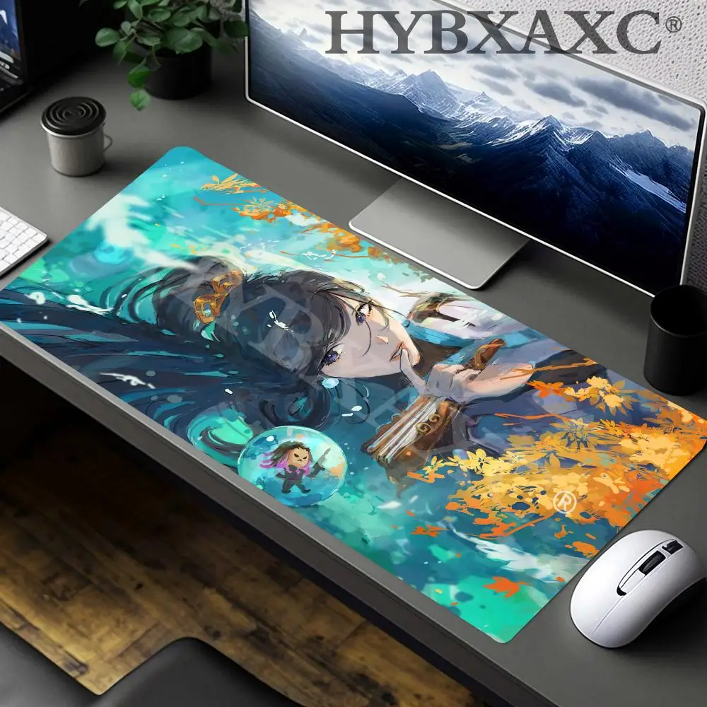 

HYBXAXC Valorant Sage Hot Game Mouse Pad Laptop Gaming Accessories Keyboard Rug XL PC Sexy Anime Girl Large Kawaii Fox Desk Mat