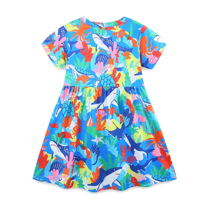 

Jumping Meters 3-8T Polyester Summer Kids Girls Dresses All Print Party Birthday Frocks Children's Costume Baby Dresses