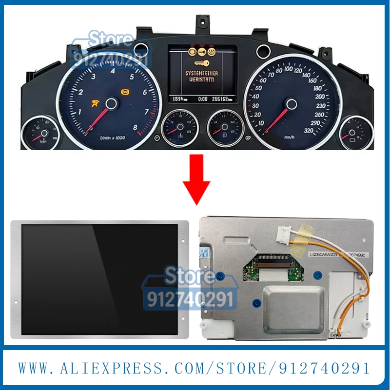 New A+ LQ050A5AG03 LQ5AW136 LCD Screen For Volk swagen Touareg2002-2009 VK Touareg SUV I (7LA/7L6) 2002-2013 Instrument Cluster