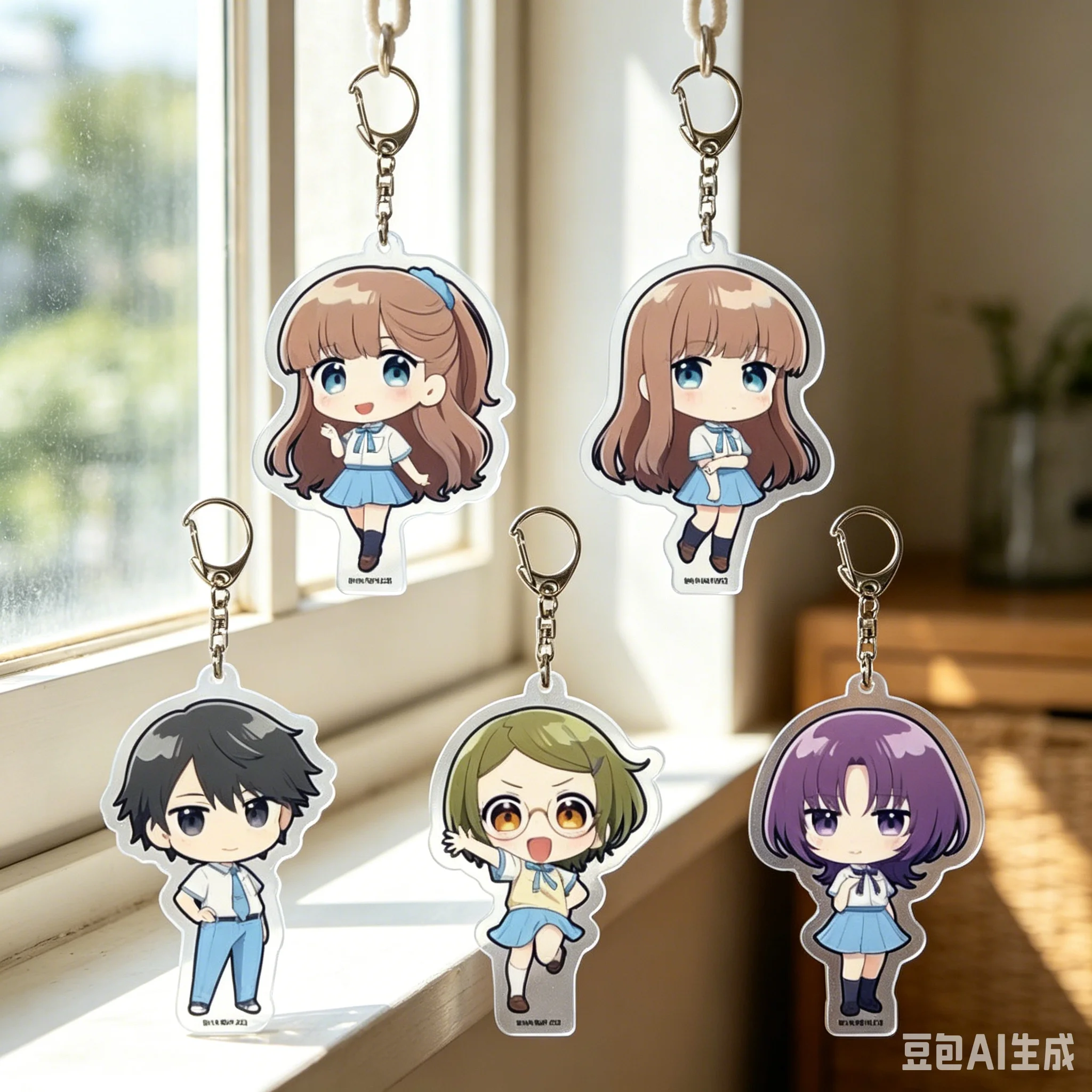 Anime Even a Replica Can Fall in Love Acrylic Pendant Keychains 6cm Ornament Accessories Collection Beautiful Schoolbag Gift