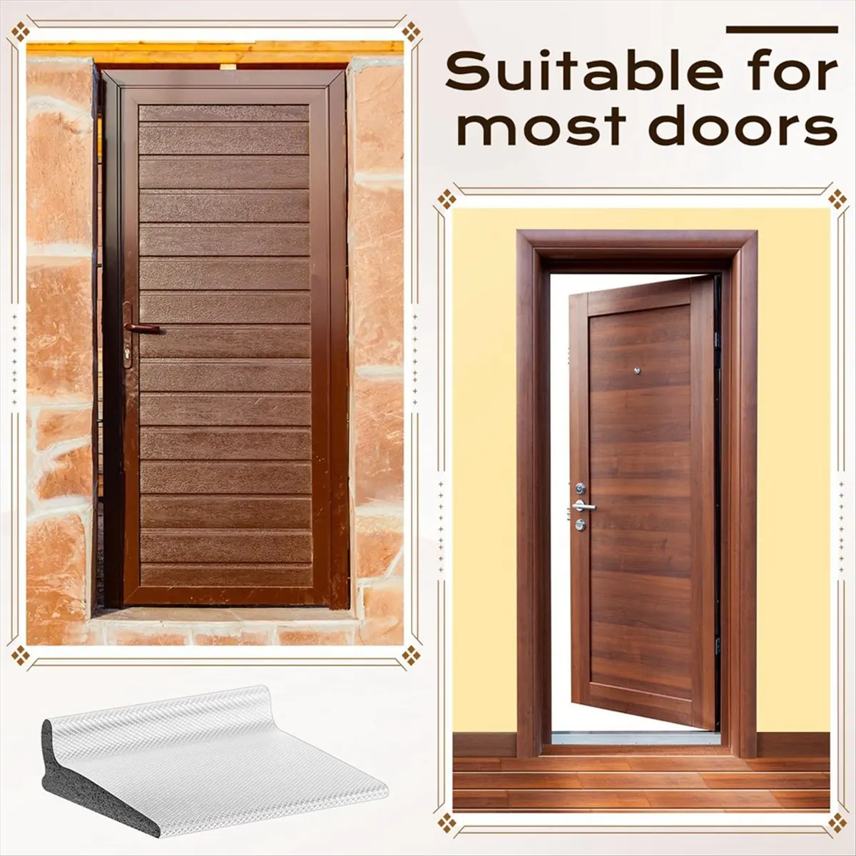 ABFW 50 Pieces Door Corner Seal, Self Adhesive Frame Door Corner Seals for Noise Isolation and Weather Protection (White)