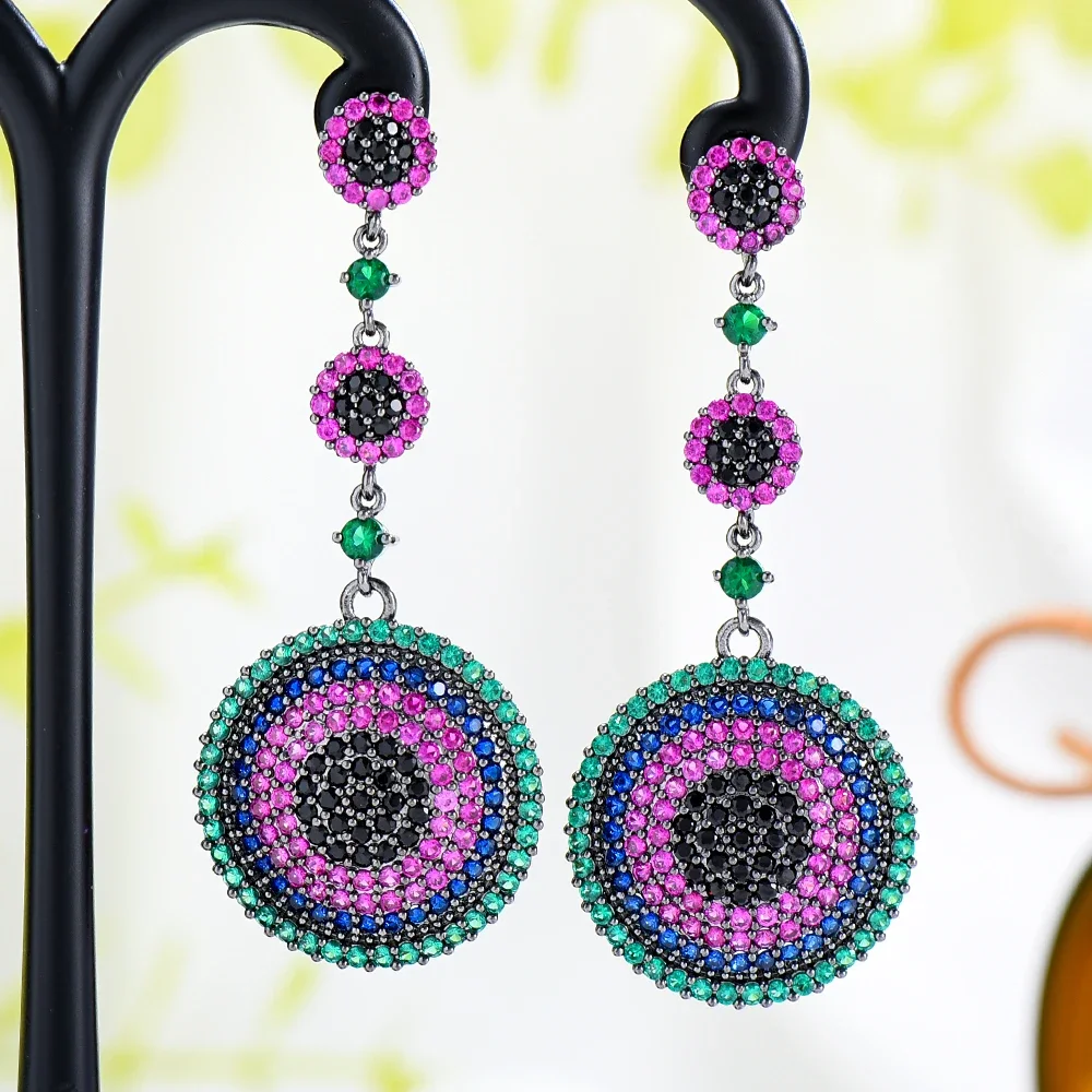 

Soramoore модные DIY CZ большой круглый кулон оригинальные серьги для женщин и девочек повседневные высококачественные японские корейские готические аксессуары