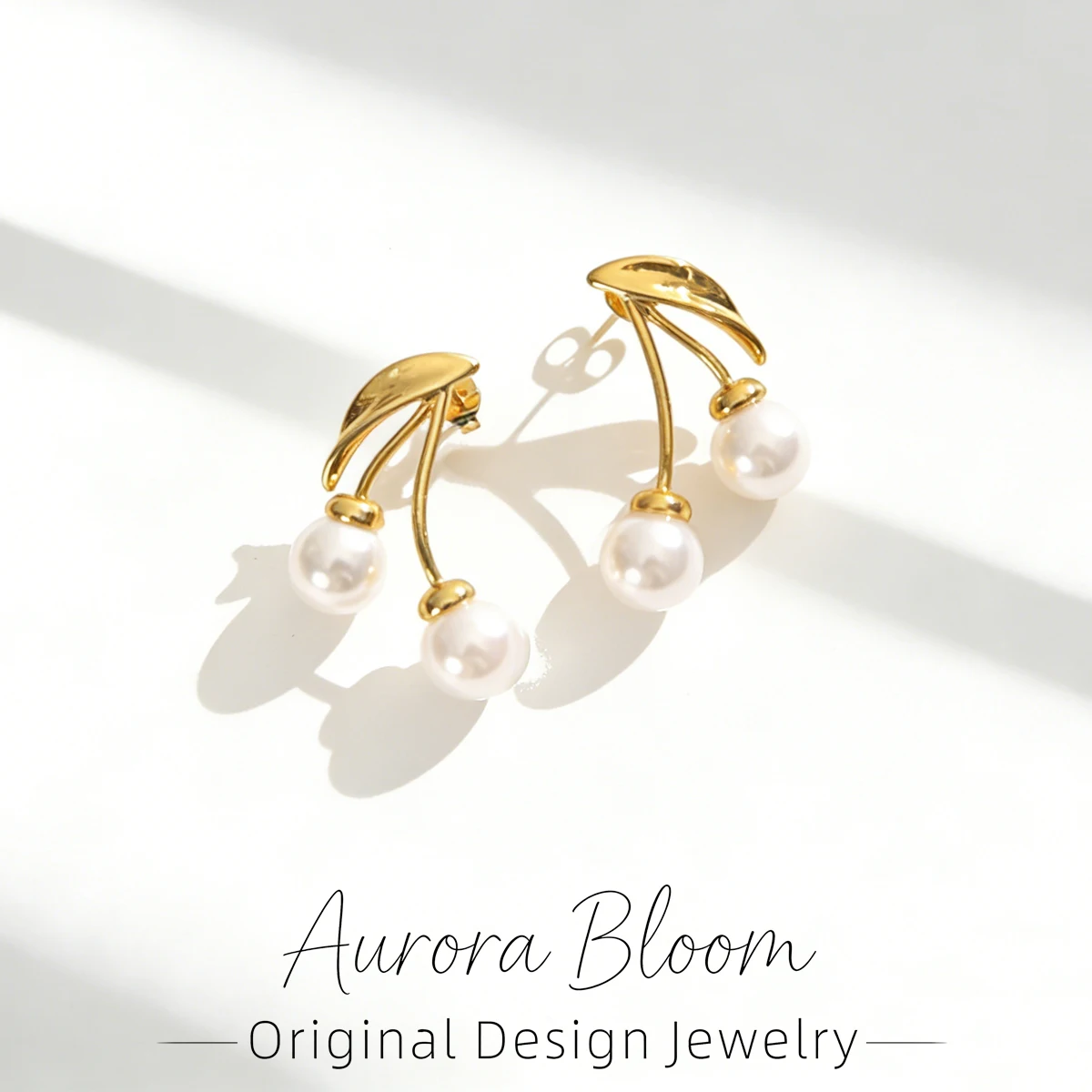 

AURORA Fashion Pearl Stainless Steel Earrings For Women's Piercings Ear Cuffs Elegant 18K Gold-Plated Earrings Daily Jewelry