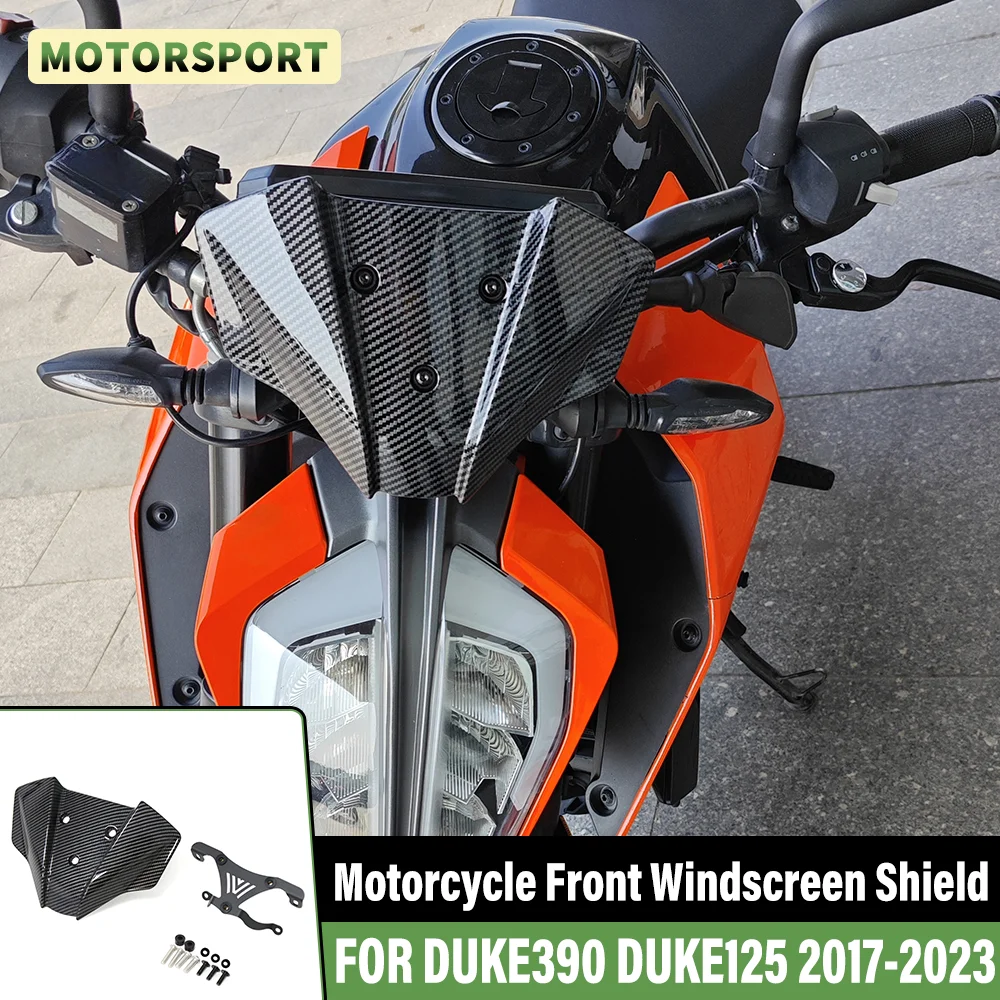 الزجاج الأمامي للدراجات النارية لـ 125 DUKE 390 DUKE 2017-2023 125DUKE 390DUKE Flyscreen منحرف الرياح الأمامية شاشة درع تدفق الهواء 2022