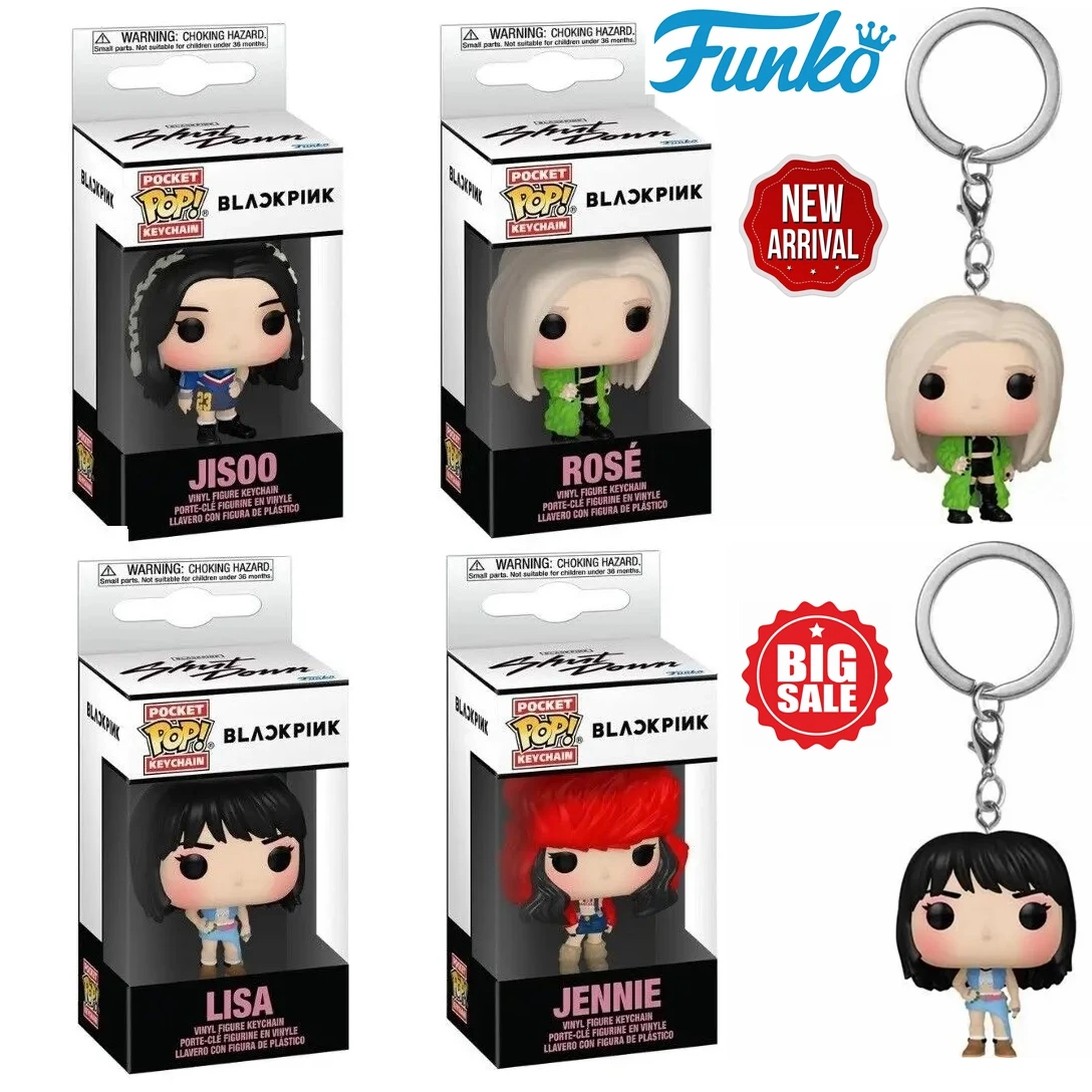 Funko Pop أسود وردي ليزا جيسو روز جيني المفاتيح عمل دمى أشكال جيب البوب المفاتيح الفينيل الشكل جمع نموذج اللعب
