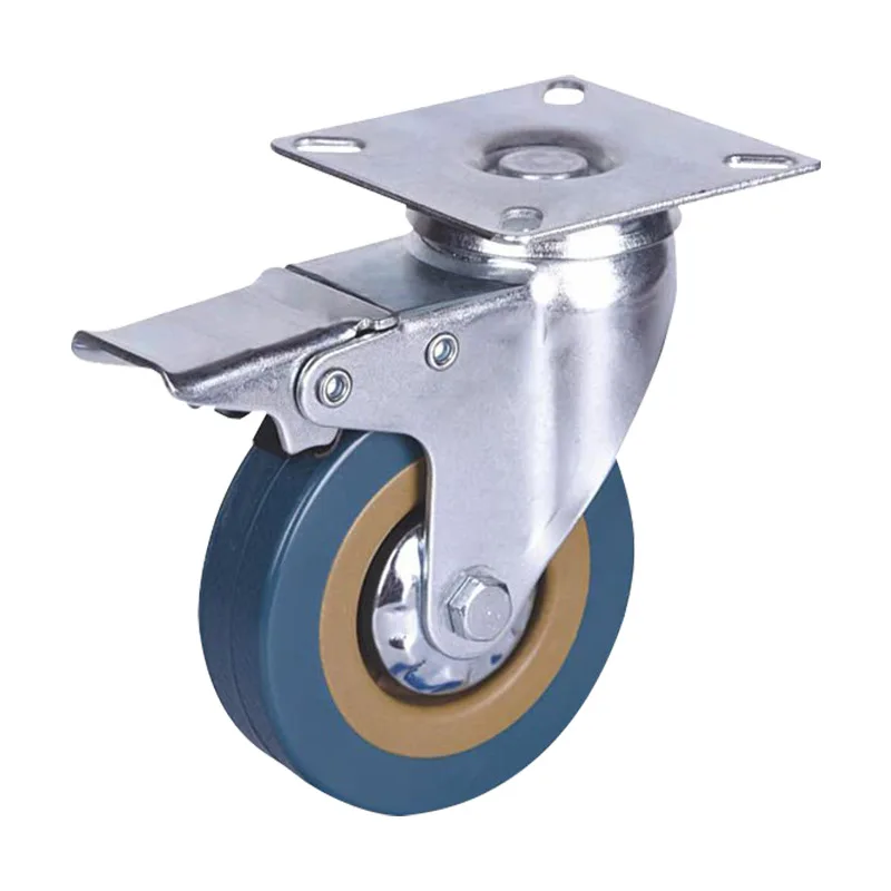 

4 Pcs 3 Inch Heavy-duty Pvc Swivel Casters With Brake - Silent Industrial Wheels For Flatbed Applications