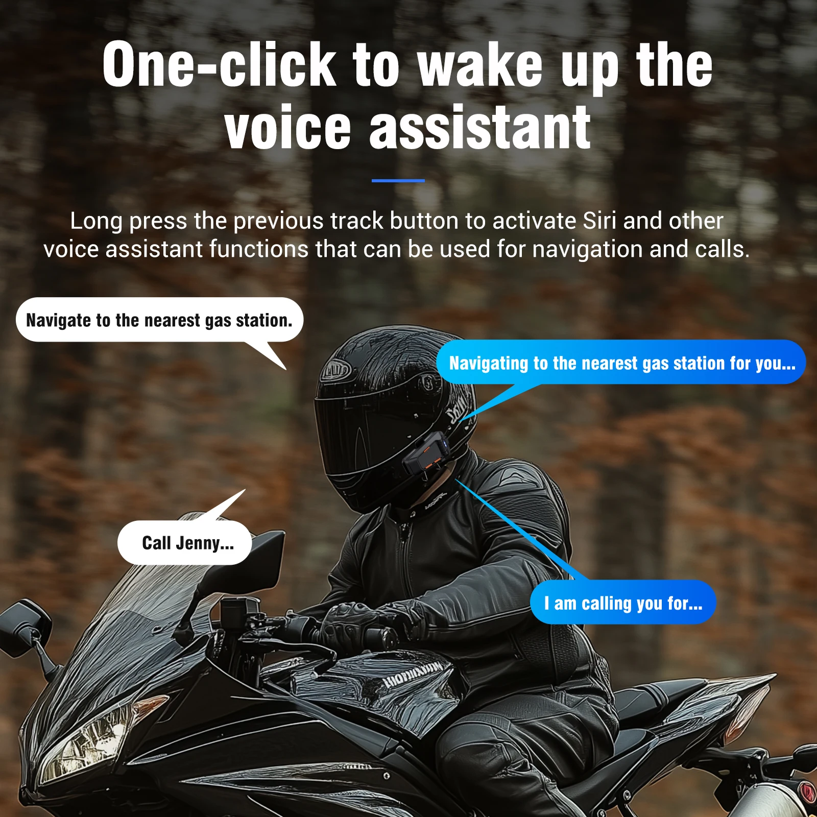 Motorcycle riding waterproof multi-person networking group chat intercom helmet bluetooth headset 6.0 - Image 5