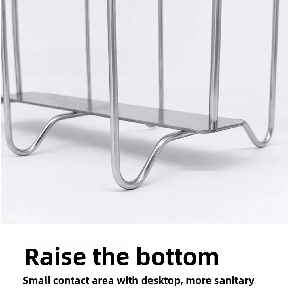 

Stainless Steel Cup Drying Rack Upside-Down Large Capacity Glass Cup Drainer Holder Storage Accessories with Handle