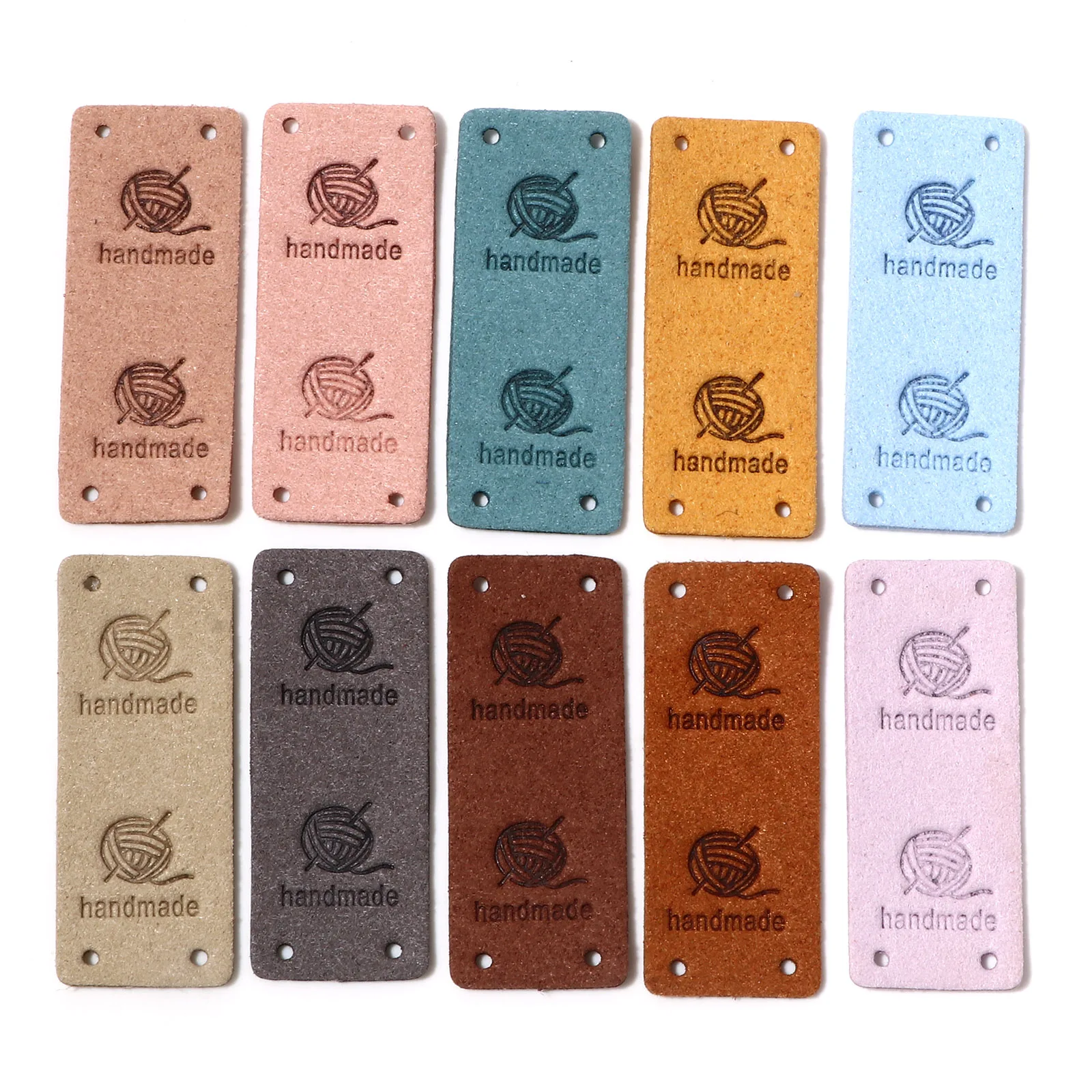 10 PCs PU Leather Label Tags Rectangle \