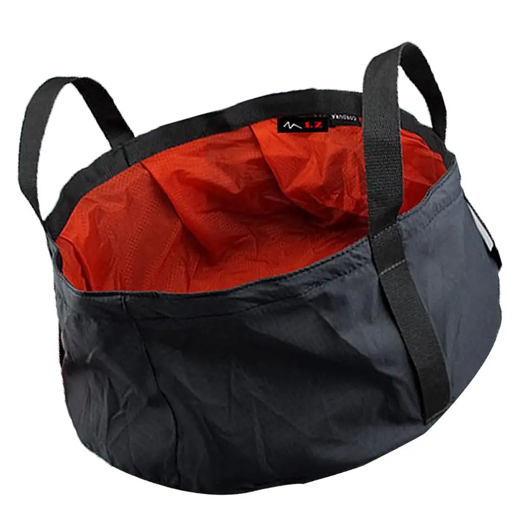 Folding Basin Bucket Container Nylon Collapsible Water Bag Portable Camping Gear for Outdoor Fishing Hiking Beach