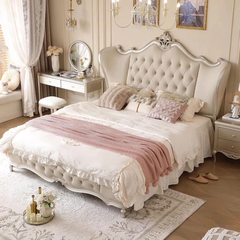 Nordic wooden Double bed 180x200cm bedroom elegant high-end modern beds interior comfortable camas modermas designer furniture