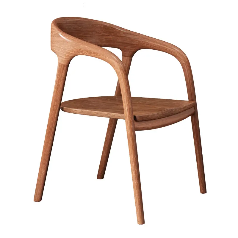 Wood Dining Chairs Minimalist modern nordic waiting Garden Restaurant Chairs Clear Backrest ergonomic restaurant furniture