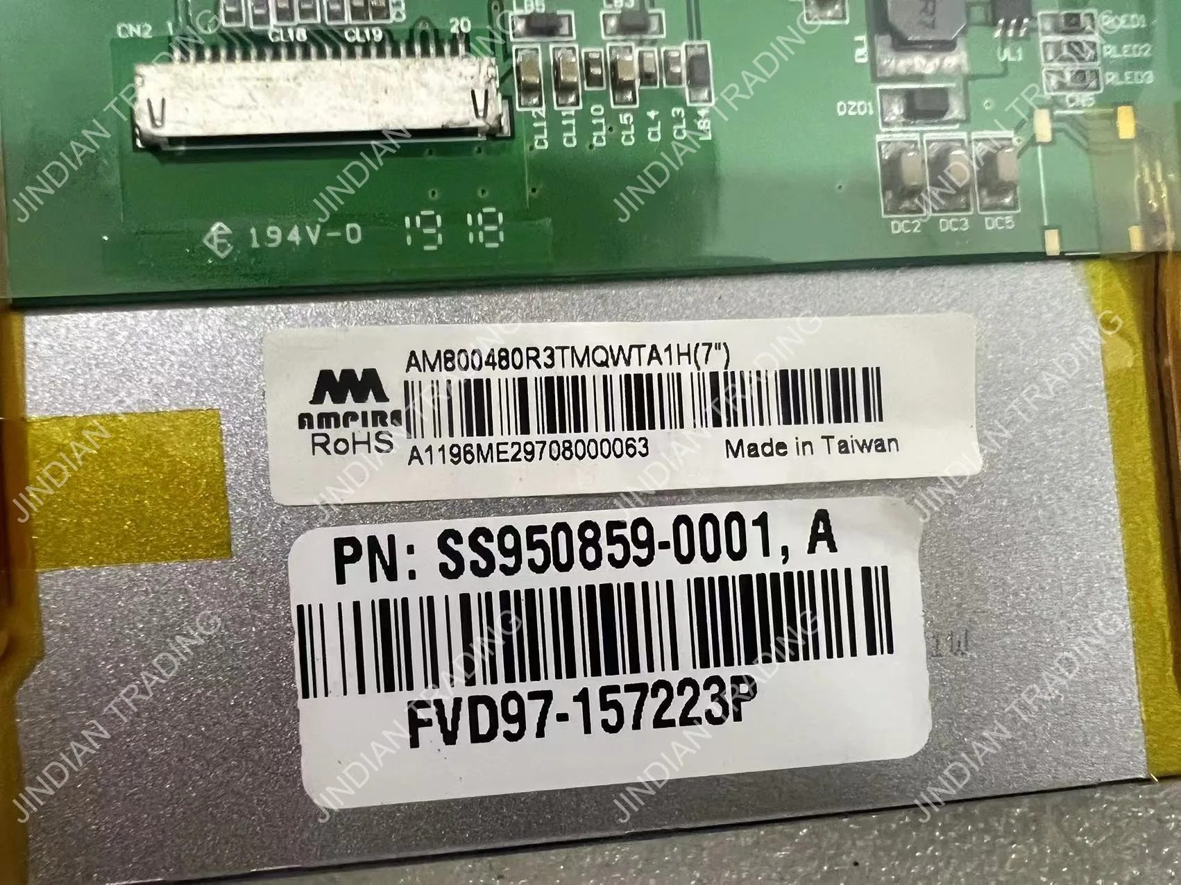 

Tested intact AM800480R3TMQWTA1H 20pins LVDS 7" Inch 800*480 LCD Display with Touch Panel