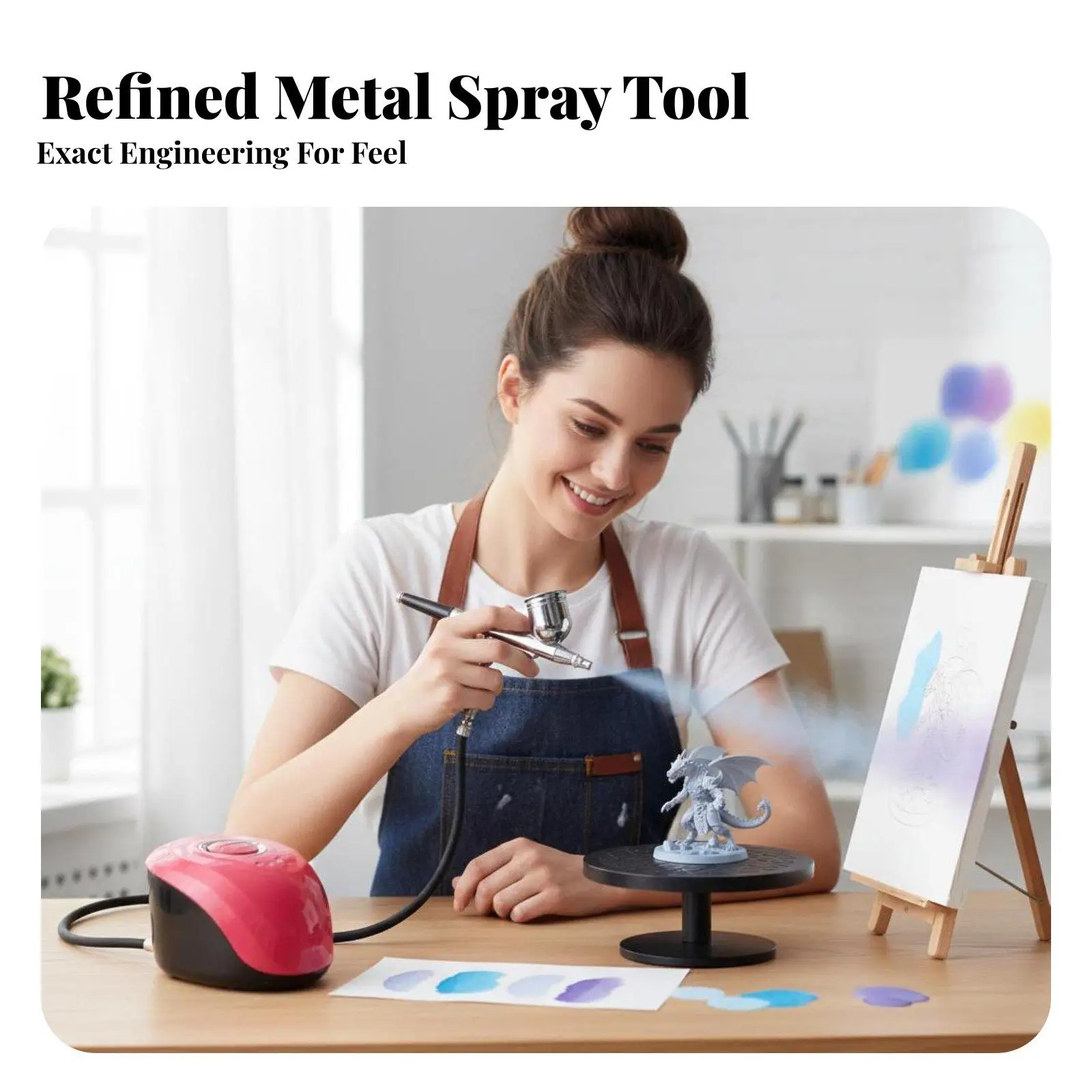 Spray Painting Tool and Air Supply Unit Set 3-Speed Adjustment Portable Spray Painting Tool Kit Two-Stagecontrol Control