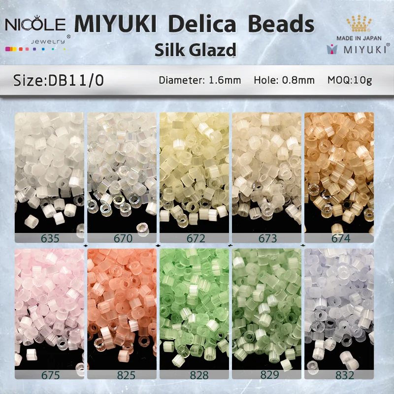 

11/0 Miyuki Delica Beads Silk Glazed Series Japanese Seed Bead for Bracelet Necklace Earring Jewelry Making