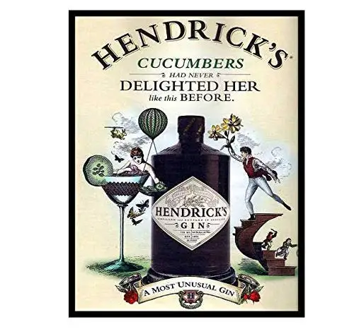 Hendricks Gin Never Delighted Her Like This Before, Letrero de metal estilo vintage para pared, 8 x 12 pulgadas