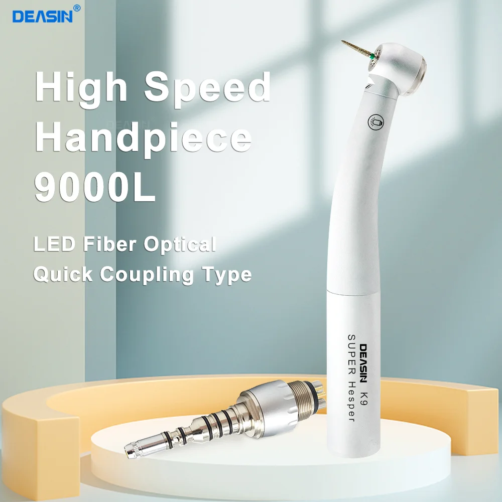 Dental Fiber Optic LED High Speed Air Turbine Handpiec Handpiece Compatible for KaVo Quick Coupling Dentistry Tools DEASIN