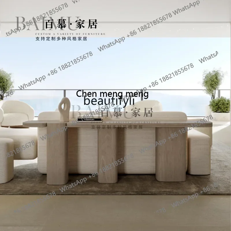 New arrive Italian light luxury solid wood entrance table long strip case marble entrance table against the wall end view table