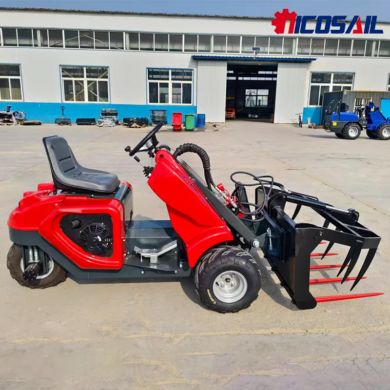 جرافة انزلاقية صغيرة بثلاث عجلات 1.5 طن - متوافقة مع EPA رائعة لبناء تربية الحيوانات والمزرعة معتمدة من EUR5