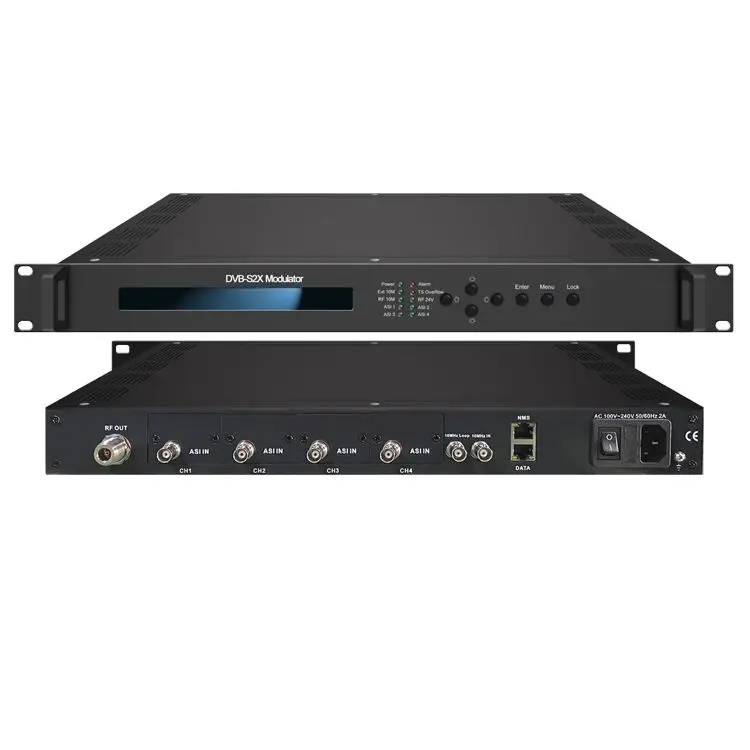 ASI/IP Input DVB-S/S2/S2X Modulator with BISS Scrambling and QPSK/8PSK/16APSK/32APSK Constellations for Uplink Satellite System