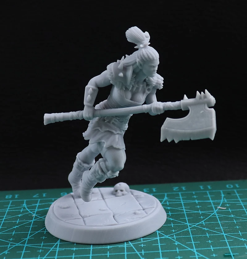 Imagem -04 - Resina Modelo Kits Orc Fêmea Guerreiro Figura sem Pintura Rw009 24 75 mm 18 100 mm