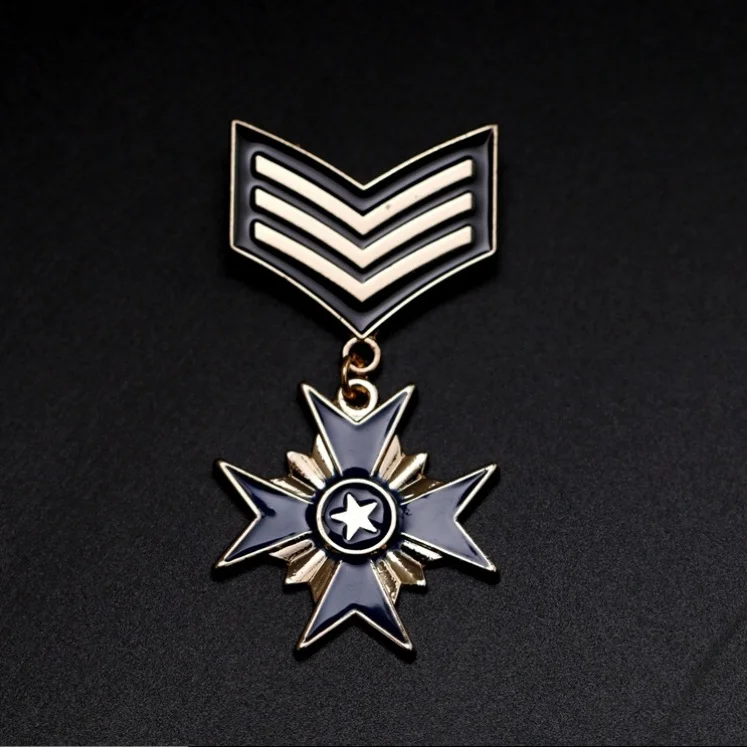 Retro Metal Badge Arrow Anchor Medal Fashion Coat Brooch Personality Metal Brooch