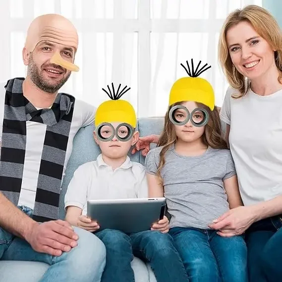Halloween Party Minion Costumes Little Yellow Man Cosplay Movie Cartoon Funny Dress Up Magical Thief Dad Fancy Suspenders Outfit image 3