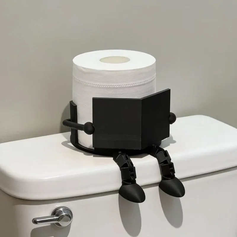 3D‑Printed Creative Toilet Paper Holder, No‑Drill Desktop Storage Decor for Bathroom
