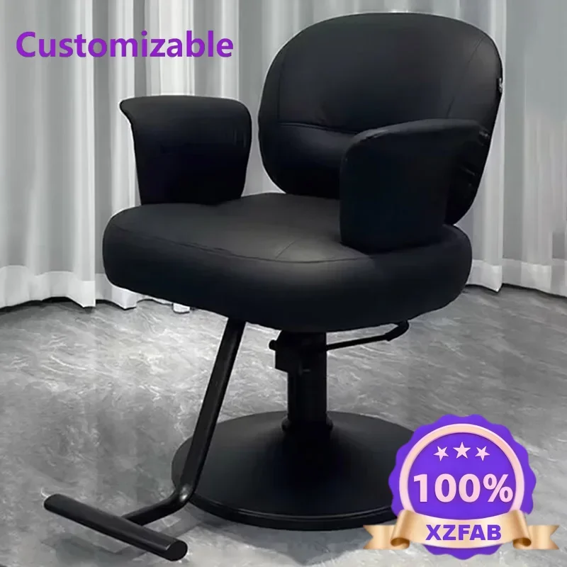 Factory Direct 2026 Long - lasting Luxury Black Barber Chair Stylish Cushion Premium Swivel Hairdresser Chair Comfortable Design