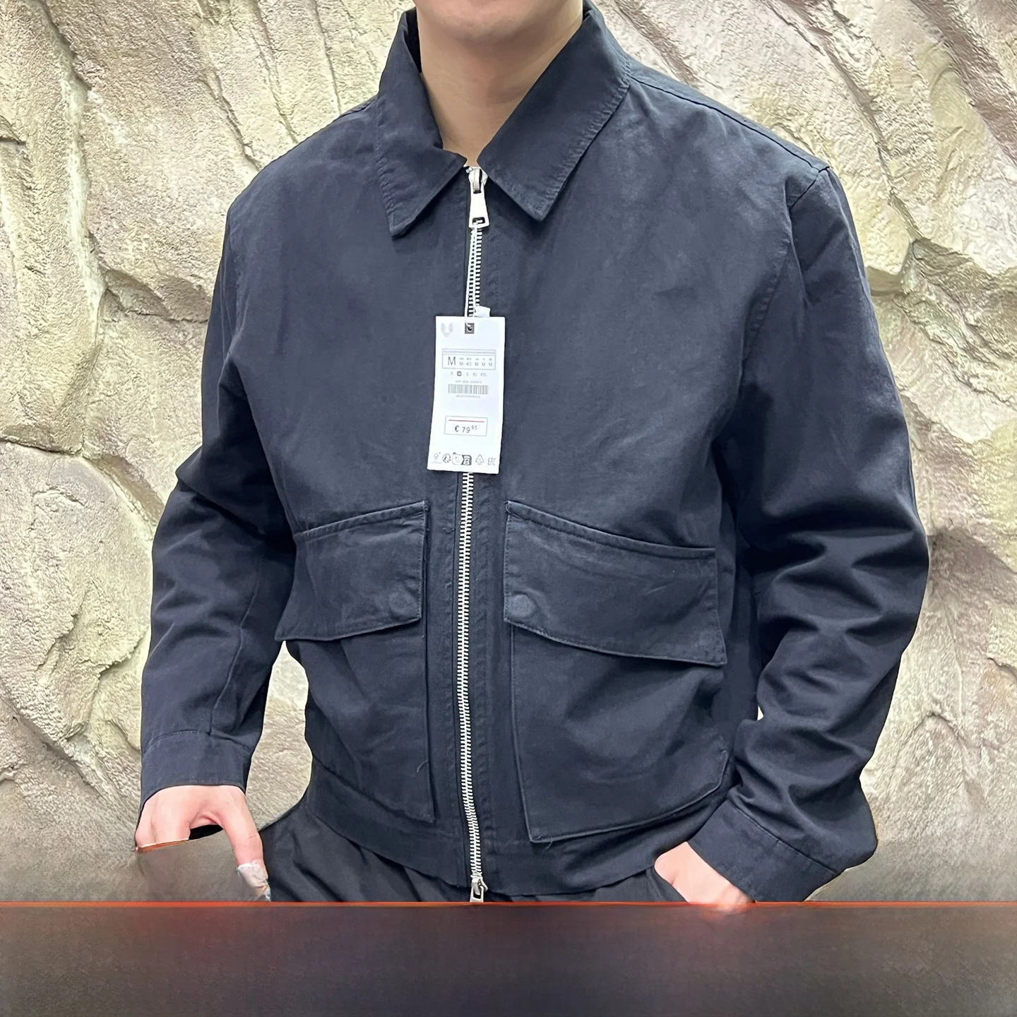 

Модный дышащий мужской воротник Jaet ort Sle, весна 2025, повседневный крой, чистый цвет, застежка-молния