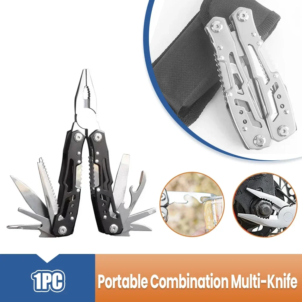 14-in-1 Pliers Army Knife Sleeve Pouch Multi-Tool Pocket Knife Portable Folding Blade Pliers Outdoor Camping Tools