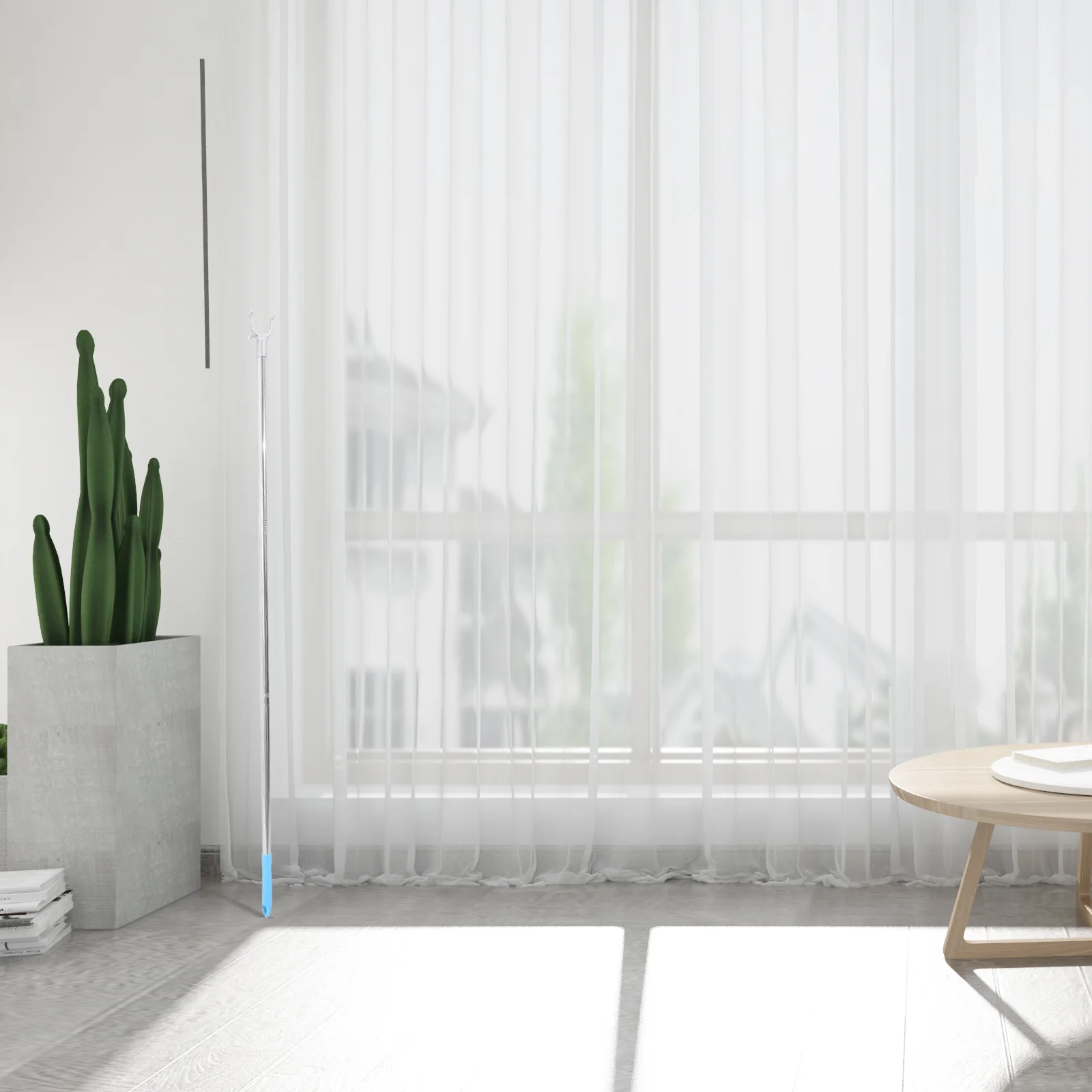 

1pc Clothesline Pole Sturdy Aluminum Stainless Steel Clothes Drying Rod For Balcony Closet Wardrobe Space Saving Garment