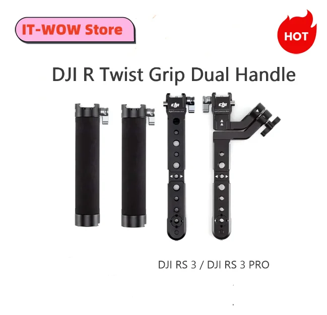 DJI R Twist Grip Dual Handle for DJI RS 3 Pro/RS 3/RS 2 DSLR and Cinema Cameras, Automated Axis Locks