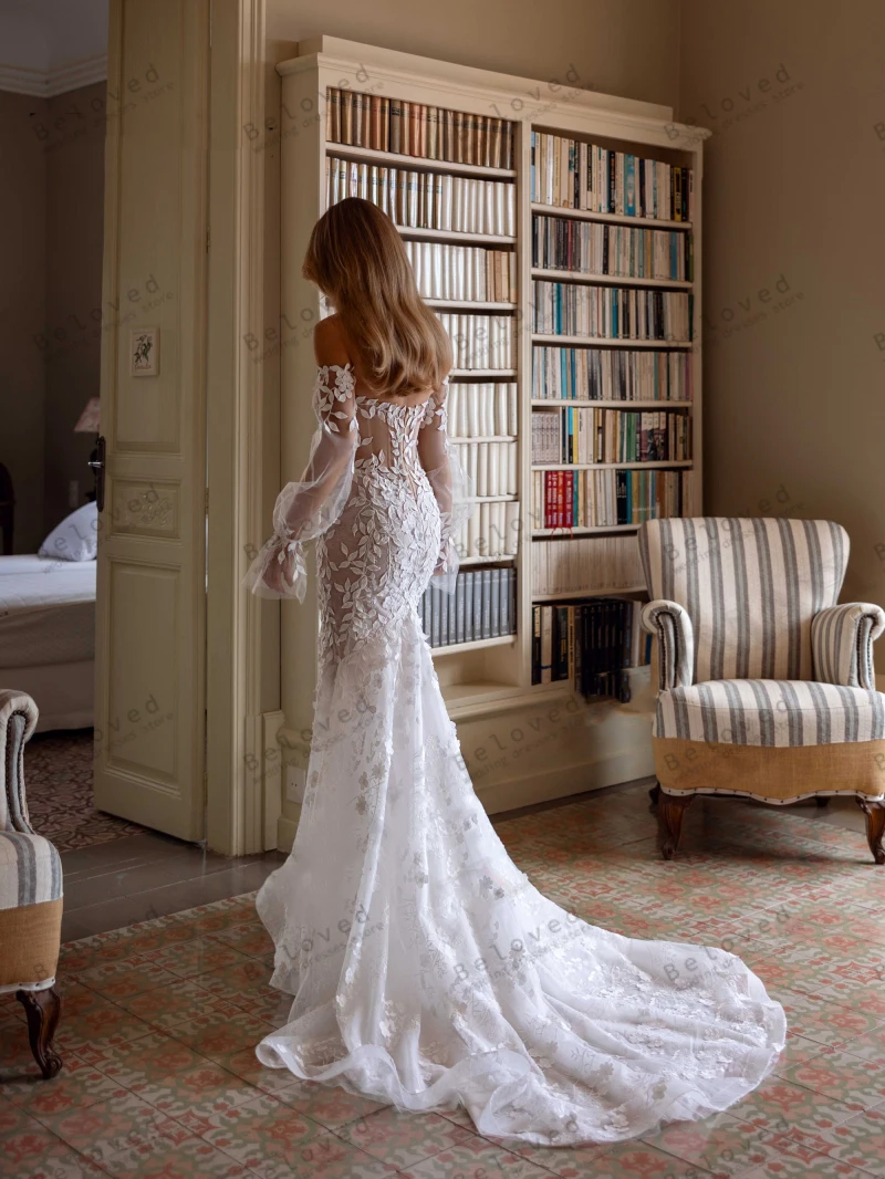 Gorgeous Wedding Dresses Exquisite Bridal Gowns Lace Appliques Off The Shoulder Robes For Women Vestidos De Novia Customized