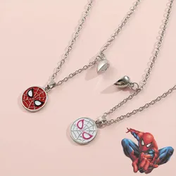Cartoon Spiderman Couple Necklace Anime Figure Spider Man Women Jewelry Magnetic Necklace Decoration Girls boys Christmars Gift